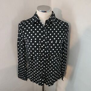 Fashion‎ Nova Black and White Polka Dot Blouse Women's Size Small